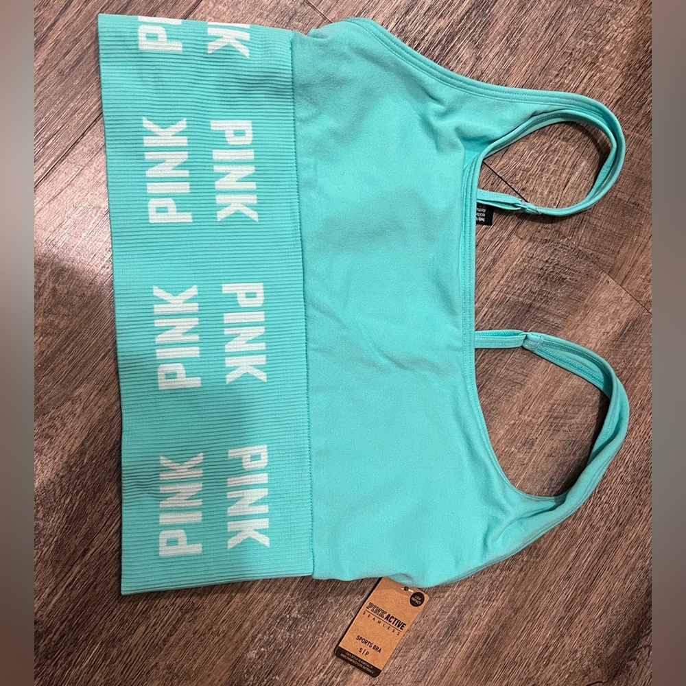 PINK Victoria's Secret Aqua women’s sports bra. New with tags